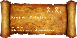 Kreiner Katalin névjegykártya